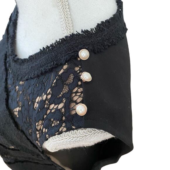 NEW Talbots Size 14P 14 Petite Tweed Lace Sheath Dress Black FLAW - Picture 2 of 6